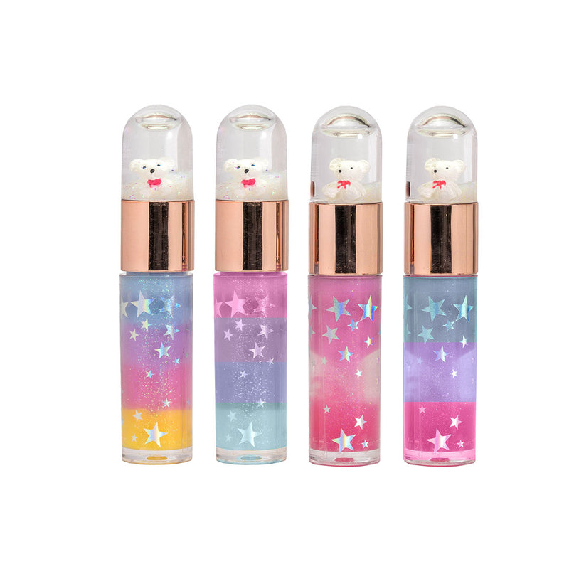 Lip gloss decorated with a teddy bear in a snow globe MARTINELIA