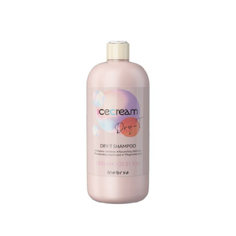 Maitinantis šampūnas Inebrya Ice Cream Dry-T Nourishing Shampoo ICE26321, skirtas besipučiantiems, išsausėjusiems plaukams, 1000 ml