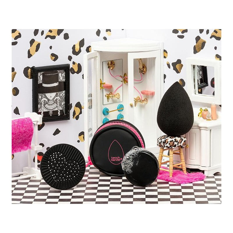 Makeup sponge set BeautyBlender Besties Charcoal The set includes: makeup sponge, soap, silicone pad, case + gift Previa cosmetic product