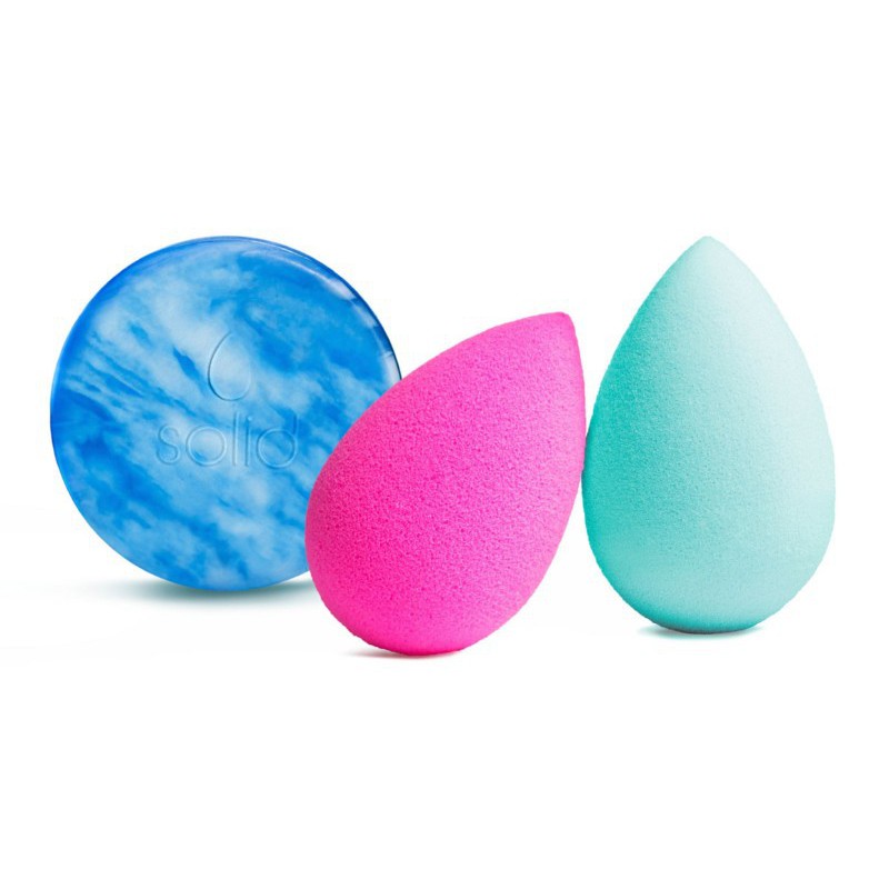 Make-up sponge set BeautyBlender Good Vibrations The set includes: 2 make-up sponges, 1 soap for washing the sponges + gift Previa cosmetic product