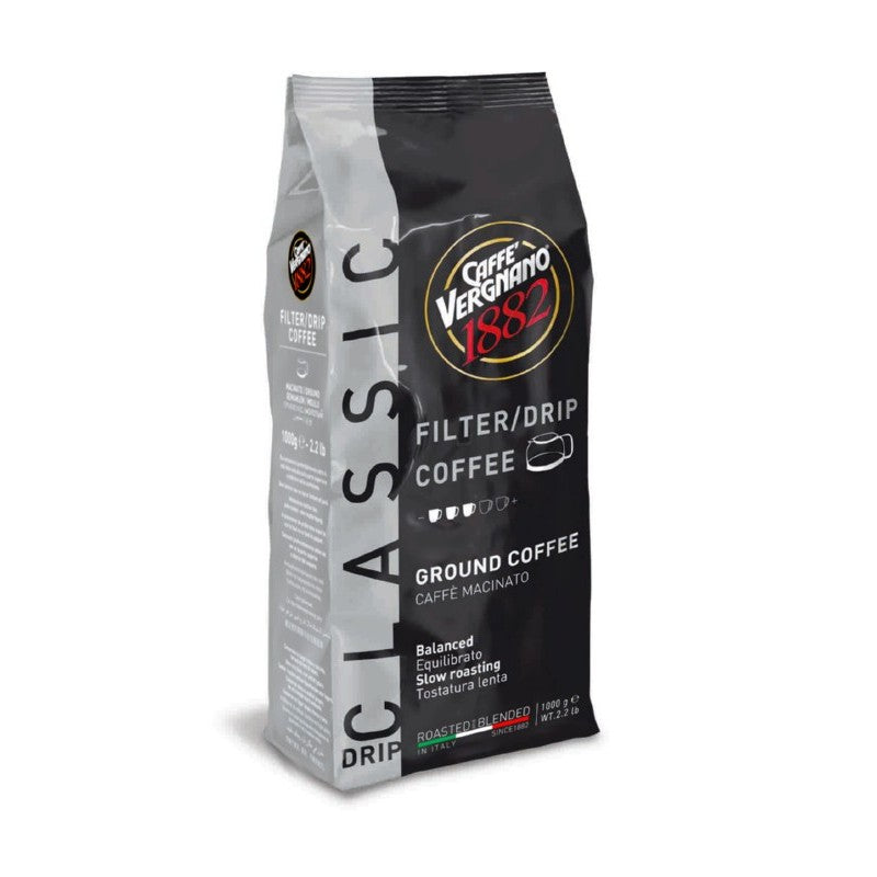 Ground coffee Vergnano Filter Classic, 1 kg. for tanning