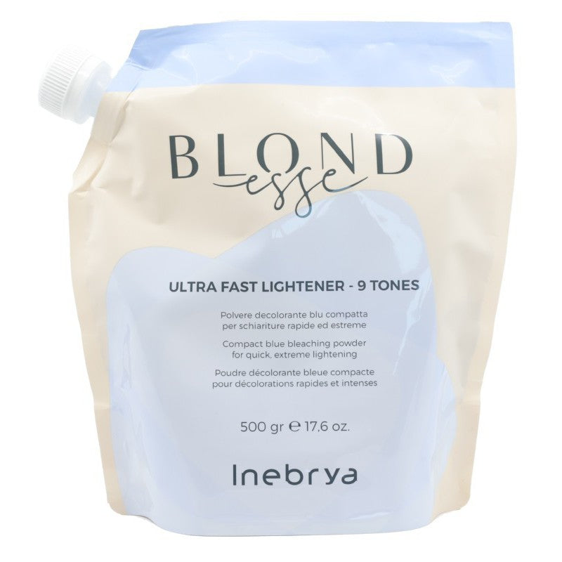 Milteliai plaukų šviesinimui Inebrya Blondesse Bleaching Ultra Fast Lightener ICE26150, skirti greitam ir efektyviam šviesinimo efektui, su mėlynais mikropigmentais 500 g