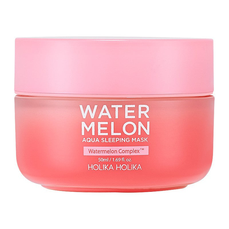 Naktinė kaukė veido odai su arbūzų ekstraktu Holika Holika Watermelon Aqua Sleeping Mask suteikia odai elastingumo 50 ml
