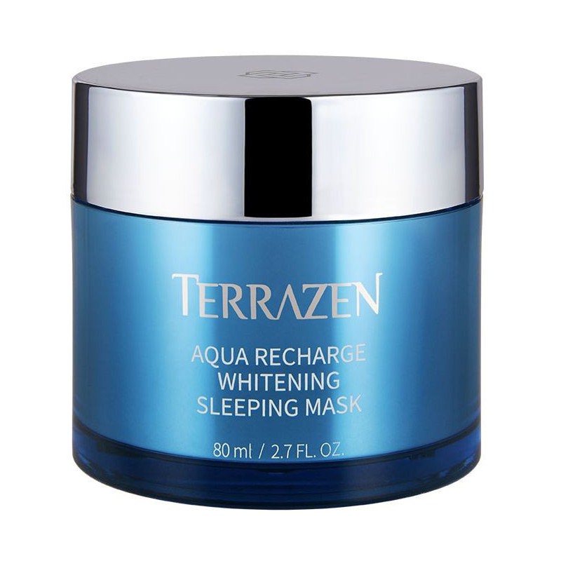 Night mask for facial skin Terrazen Aqua Recharge Whitening Sleeping Mask TER86818, brightening, especially suitable for dry facial skin 80 ml