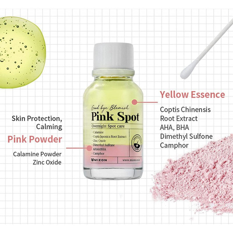 Night serum for problem facial skin Mizon Goodbye Blemish Pink Spot Overnight MIZ309020075, 19 ml