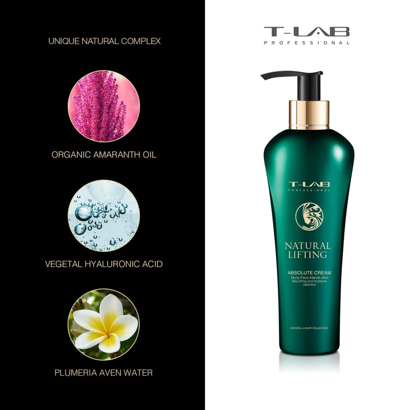 T-LAB Professional Natural Lifting Absolute Cream Luxury body cream and Absolute Wash Luxury body wash + gift luxury home fragrance with sticks