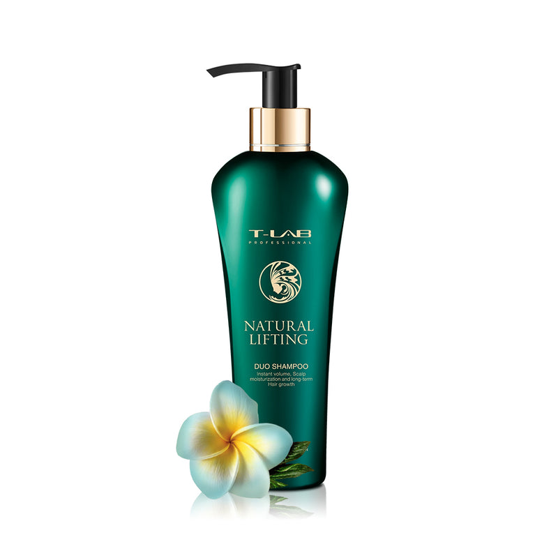 T-LAB Professional Natural Lifting Duo Shampoo Šampūnas plaukų apimčiai 300ml +dovana prabangus namų kvapas su lazdelėmis