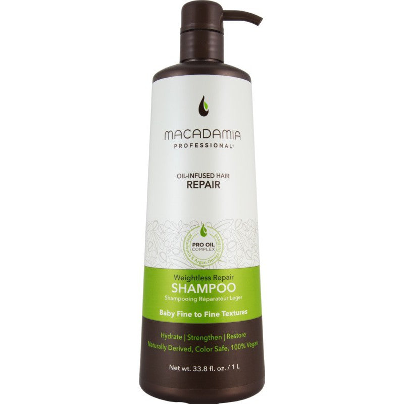 Neapsunkinantis plaukų drėkinamasis šampūnas Macadamia Weightless Repair Shampoo