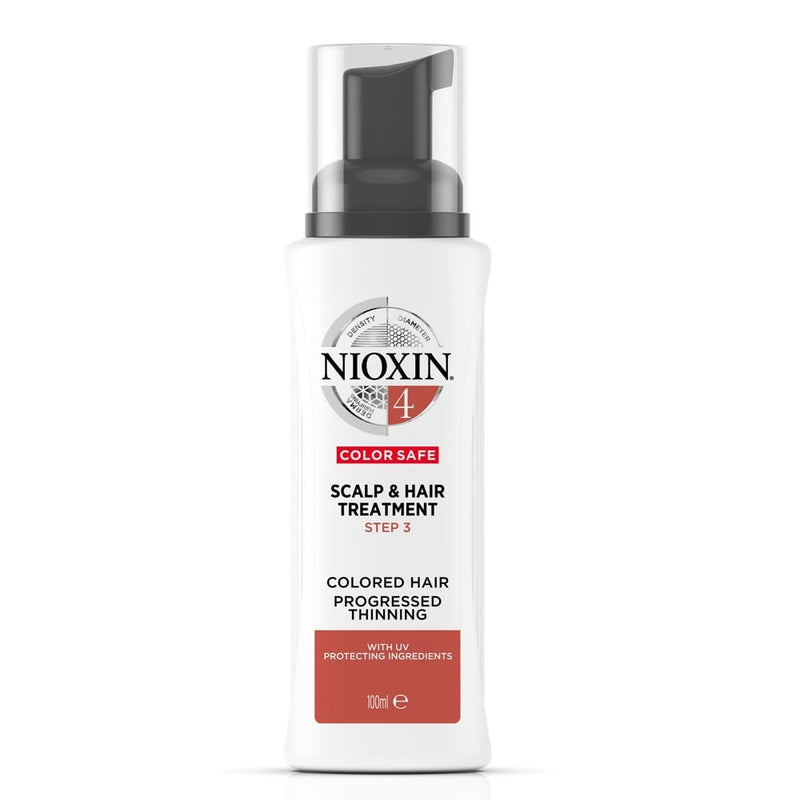 Nioxin SYS4 Scalp & Hair Treatment Plaukų priežiūros priemonė dažytiems, stipriai retėjantiems plaukams 100ml