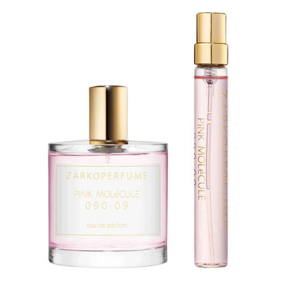 Nišinių kvepalų rinkinys Zarkoperfume Pink Molecule Twin Set, rinkinį sudaro: nišiniai kvepalai Pink Molecule, 100 ml ir 10 ml talpose +dovana CHI Silk Infusion Šilkas plaukams