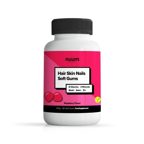 Nuum Cosmetics Hair Skin Nails Soft Gums is a food supplement for skin, hair and nails
