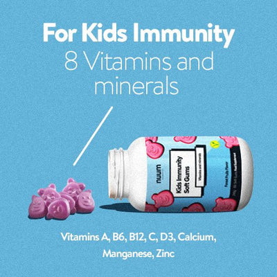 Nuum Cosmetics Kids Immunity Soft Gums – kramtomųjų guminukų, multivitaminų ir mineralų kompleksas vaikams