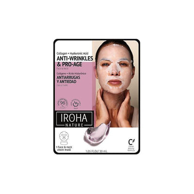 Anti-aging face and neck mask Iroha Face and Neck Mask Collagen with collagen and hyaluron 30 ml