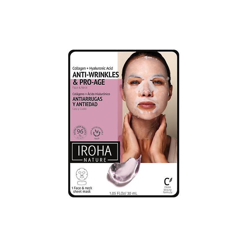 Anti-aging face and neck mask Iroha Face and Neck Mask Collagen with collagen and hyaluron 30 ml