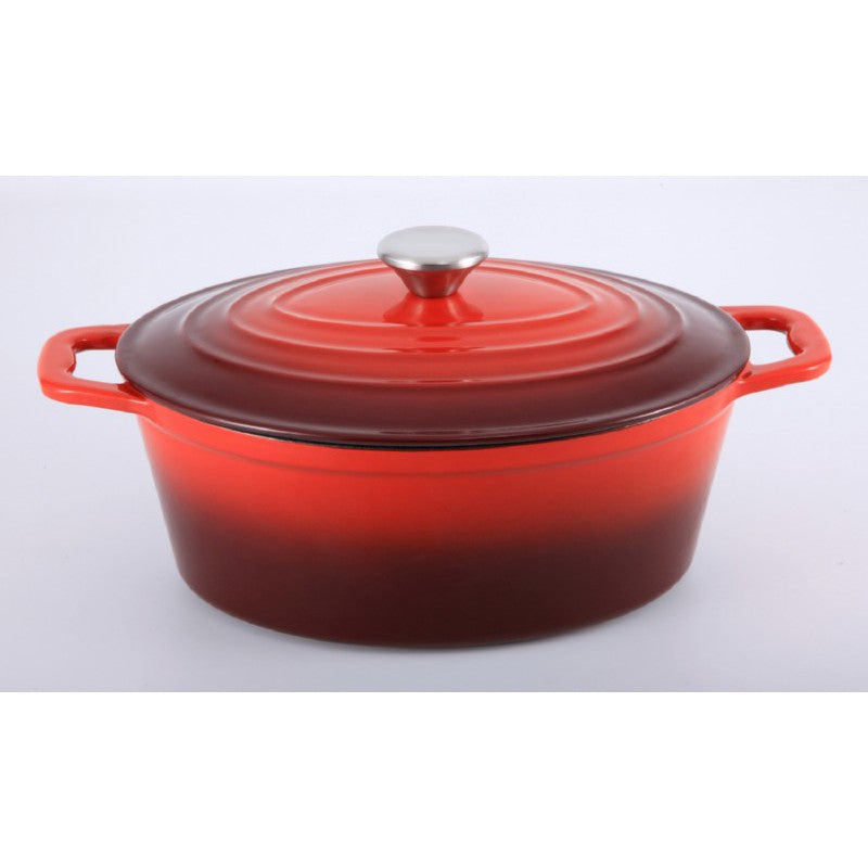 Oval enameled cast iron pot Zyle ZY028KI, capacity 4 l, red
