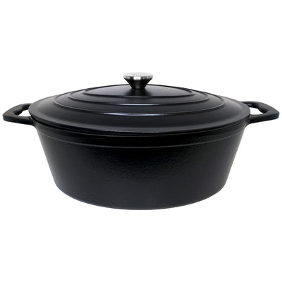 Oval enameled cast iron pot Zyle ZY036BKI, capacity 7.7 l, black