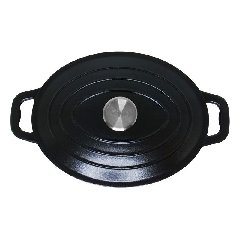Oval enameled cast iron pot Zyle ZY028BKI, capacity 4 l, black