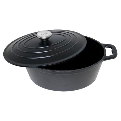 Oval enameled cast iron pot Zyle ZY028BKI, capacity 4 l, black