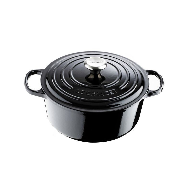 Round enameled cast iron pot 26 cm black Le Creuset 21177261402430