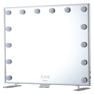 Зеркало стоячее/подвесное с подсветкой Be Osom BEOSOML607MR, прямоугольное, белое + подарок для волос Previa