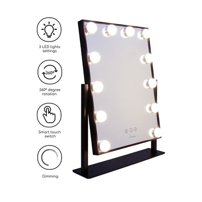 Standing mirror with lighting Be Osom BEOSOML612MR, rectangular, black +gift