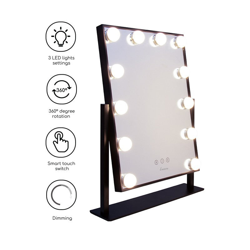 Standing mirror with lighting Be Osom BEOSOML612MR, rectangular, black +gift