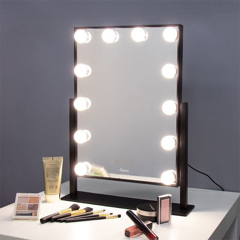 Pastatomas veidrodis su apšvietimu Be Osom BEOSOML612MR, stačiakampis, juodas +dovana Previa plaukų priemonė