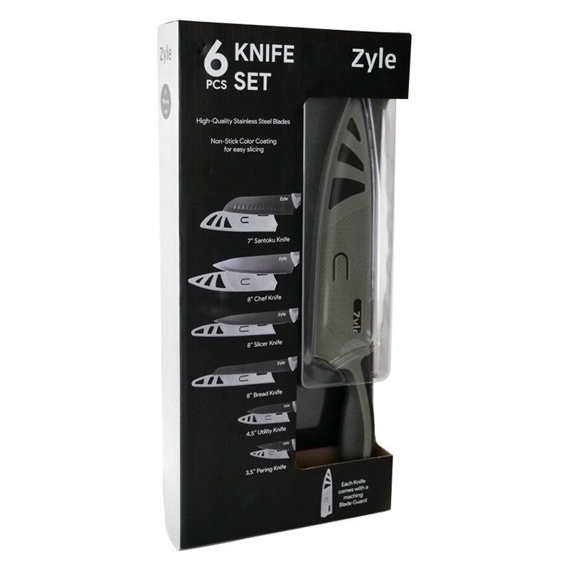 Knife set Zyle ZY191SET, 6 pcs. knives of different lengths with sheaths