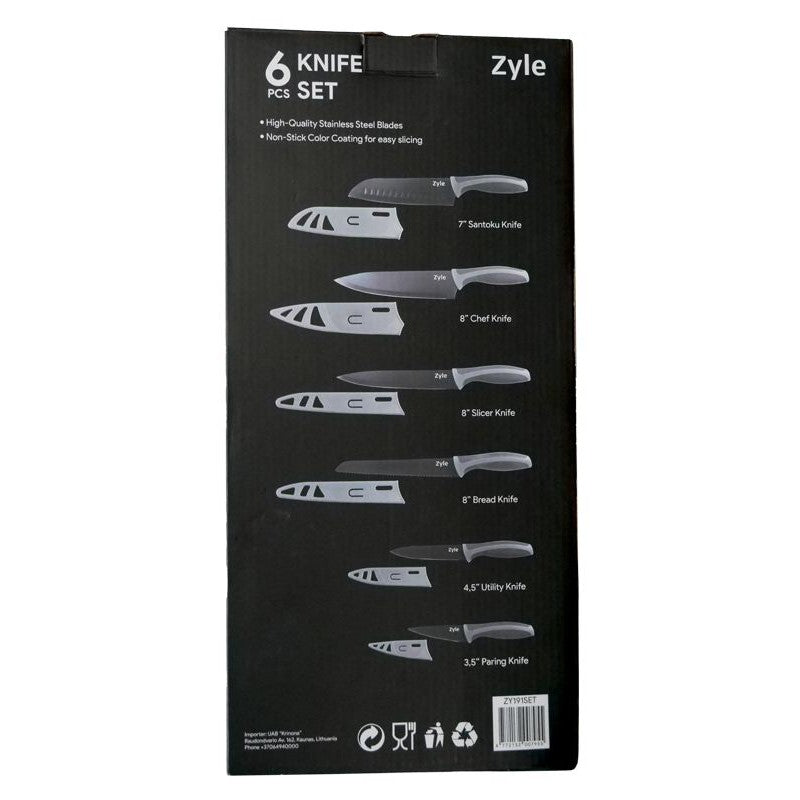 Набор ножей Zyle ZY191SET, 6 шт. ножи разной длины с ножнами