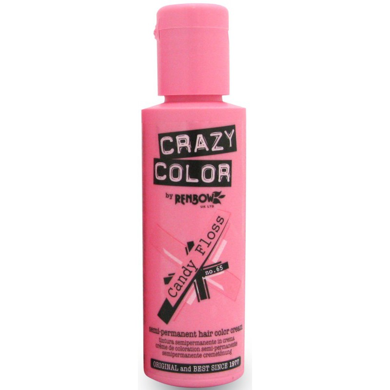 Hair dye Crazy Color Candy Floss COL002282, semi-permanent, 100 ml, 65 pink