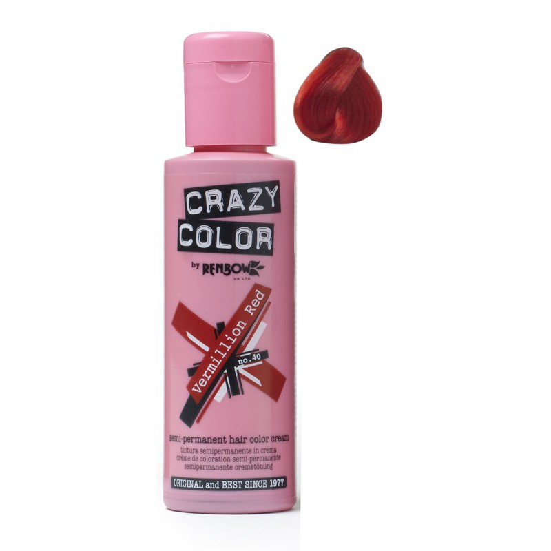 Plaukų dažai Crazy Color COL002230, pusiau ilgalaikiai, 100 ml, 40 raudona
