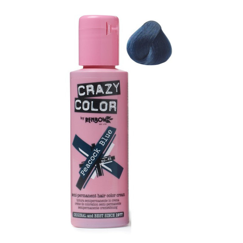 Plaukų dažai Crazy Color COL002235, pusiau ilgalaikiai, 100 ml, 45 žalsvai mėlyna