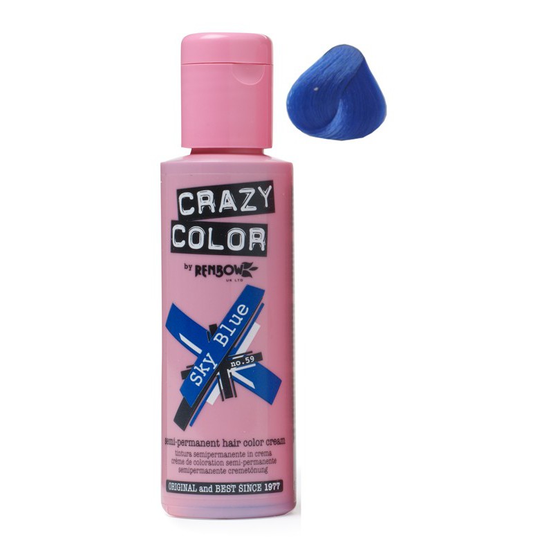 Hair dye Crazy Color COL002249, semi-permanent, 100 ml, 59 sky blue