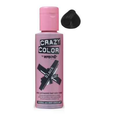 Plaukų dažai Crazy Color COL002273, pusiau ilgalaikiai, 100 ml, 030 juoda