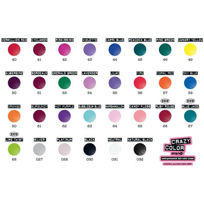 Hair dye Crazy Color COL002275, semi-permanent, 100 ml, 62 purple