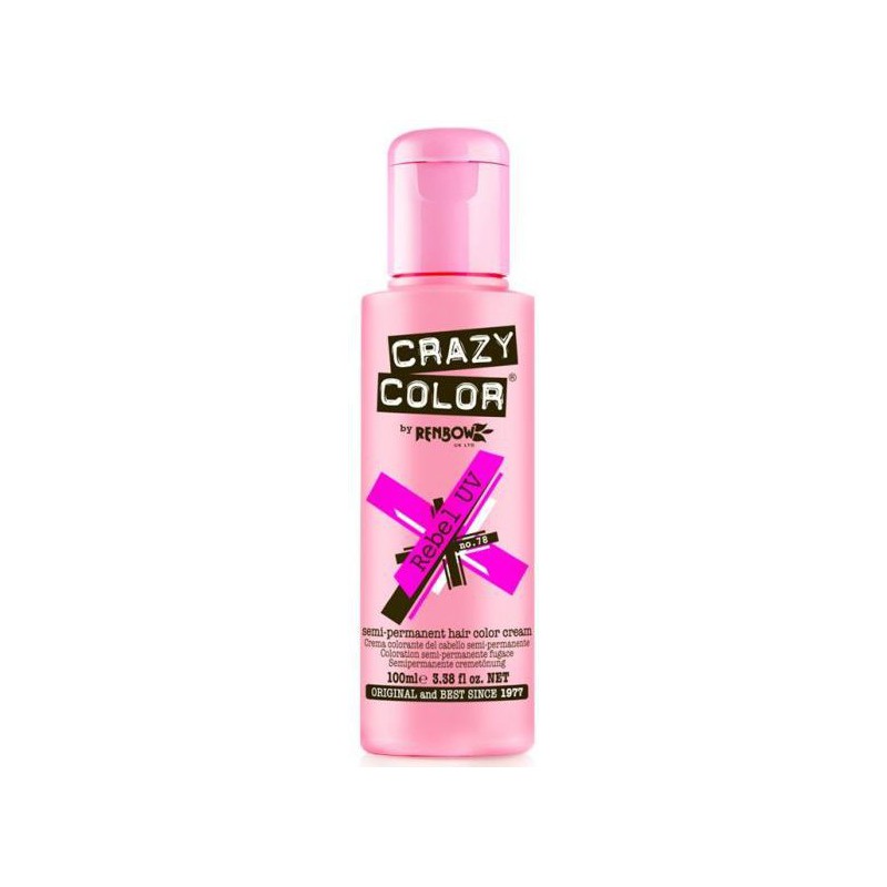 Plaukų dažai Crazy Color Rebel Neon Pink COL002297, pusiau ilgalaikiai, 100 ml