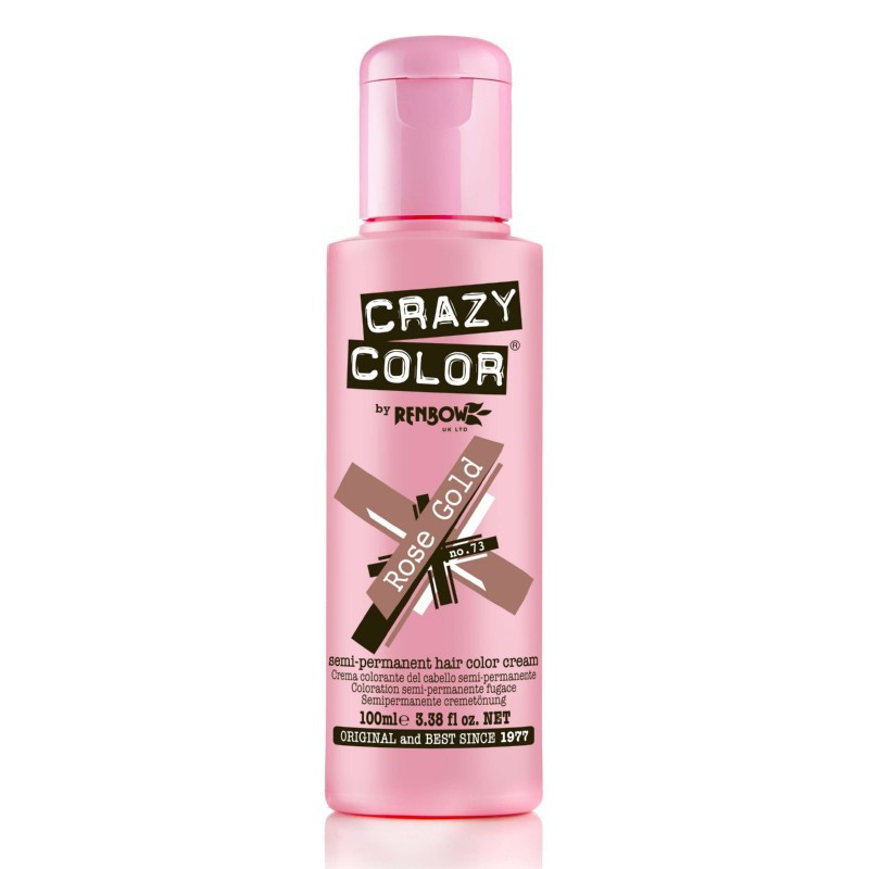Hair dye Crazy Color Rose Gold COL002293, semi-permanent, 100 ml, rose gold color
