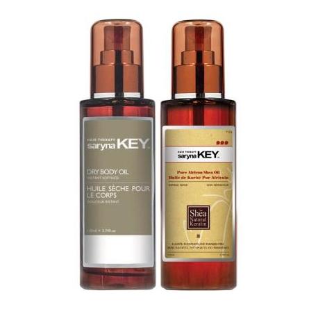 Plaukų ir kūno priežiūros priemonių rinkinys Saryna KEY Set 2 Oils Damage Repair Body Oil & Hair Oil, skirtas pažeistiems plaukams-Beauty chest