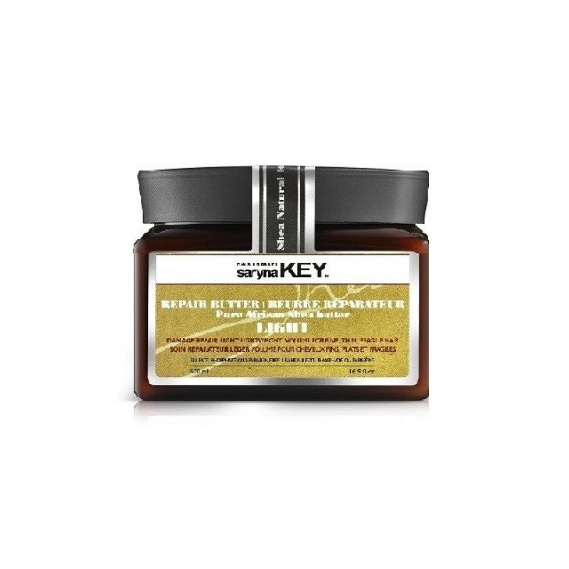 Hair mask Saryna KEY Damage Light Pure African Shea Butter with shea butter, restorative, for damaged hair, does not weigh down hair 300 ml + gift luxury home fragrance/candle