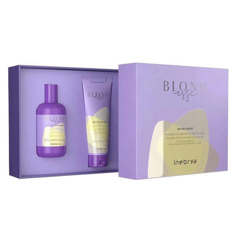 A set of hair care products Inebrya Blondesse Anti-Yellow Kit ICE26238, the set includes: shampoo for blonde hair Inebrya Blondesse No-Yellow Shampoo, 300 ml and mask for blonde hair Inebrya Blondesse No-Yellow Mask, 250 ml