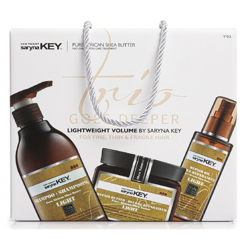 Plaukų priežiūros priemonių rinkinys Saryna KEY Trio Goes Deeper Damage Light Set, neapsunkinantis plaukų: kaukė, 500 ml, šampūnas, 500 ml, plaukų aliejus, 105 ml, DLTRIOSET +dovana prabangus namų kvapas/žvakė