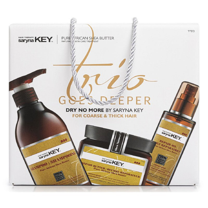 Saryna KEY Trio Goes Deeper Repair Set for damaged hair: mask, 500 ml, shampoo, 500 ml, hair oil, 105 ml, DRTRIOSET + gift luxury home fragrance/candle 