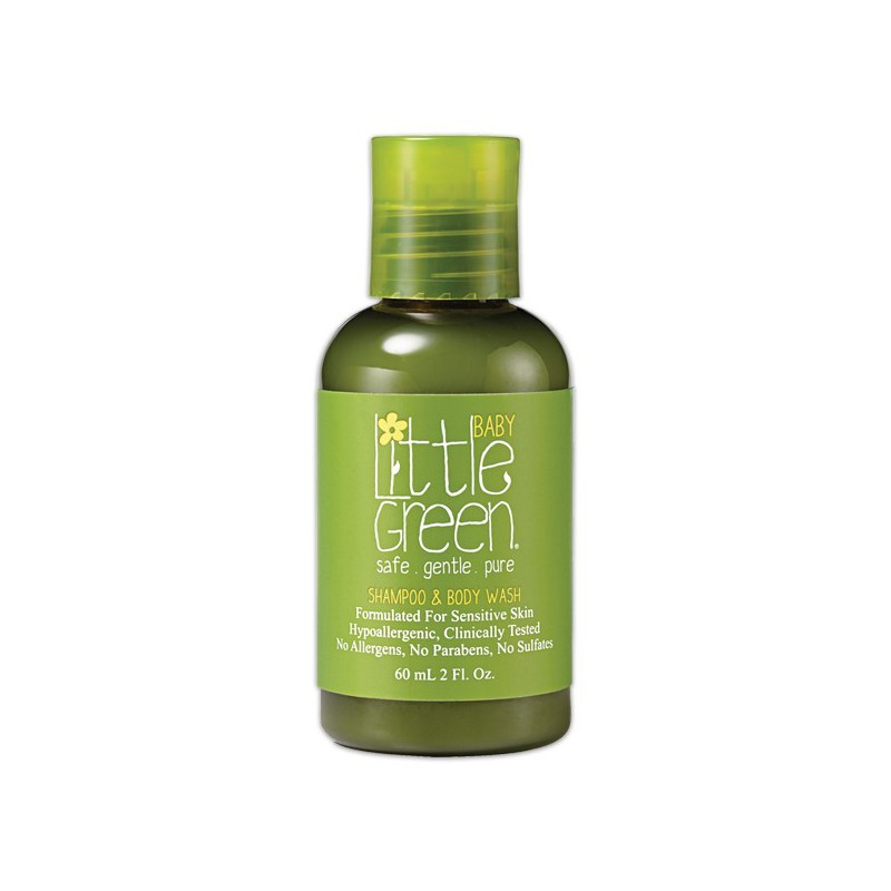 Plaukų šampūnas ir kūno prausiklis kūdikiams Little Green Baby Shampoo & Body Wash LGBS2, 60 ml