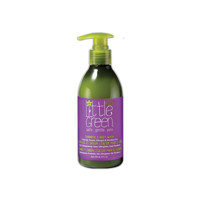 Plaukų šampūnas ir kūno prausiklis vaikams Little Green Kids Shampoo & Body Wash LGK8, 240 ml