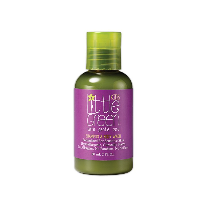 Plaukų šampūnas ir kūno prausiklis vaikams Little Green Kids Shampoo & Body Wash LGKS2, 60 ml