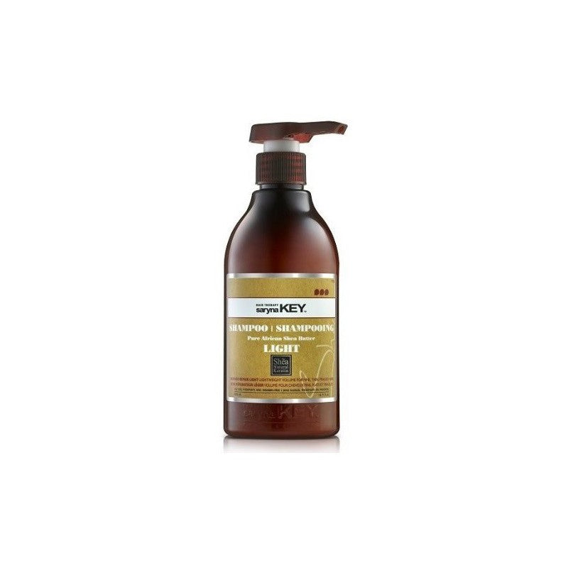 Hair shampoo Saryna KEY Damage Light Pure African Shea Shampoo with shea butter, restorative, for damaged hair, does not weigh down hair 300 ml + gift luxury home fragrance/candle