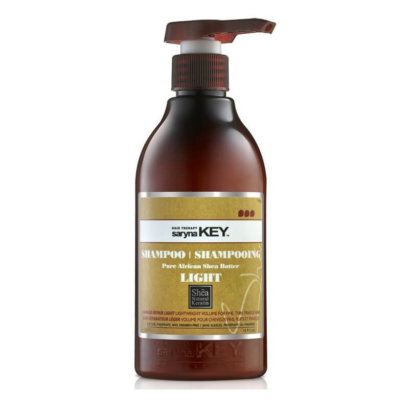 Hair shampoo Saryna KEY Damage Light Pure African Shea Shampoo with shea butter, restorative, for damaged hair, does not weigh down hair 1000 ml + gift luxury home fragrance/candle