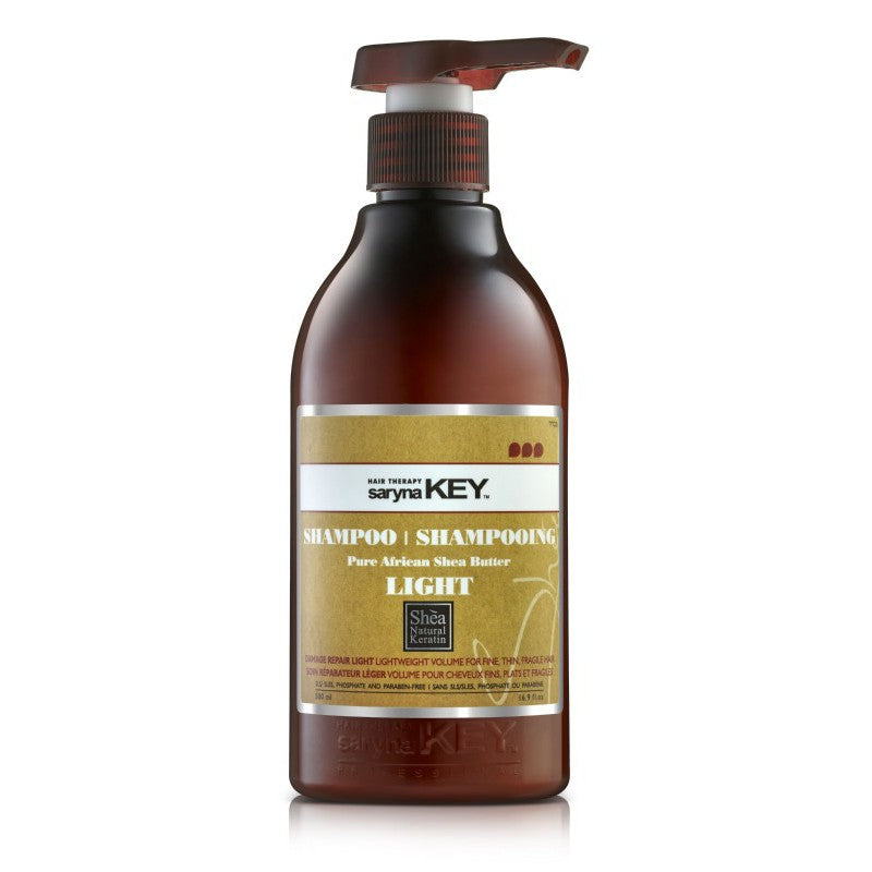 Hair shampoo Saryna KEY Damage Light Pure African Shea Shampoo with shea butter, restorative, for damaged hair, does not weigh down hair 500 ml + gift luxury home fragrance/candle
