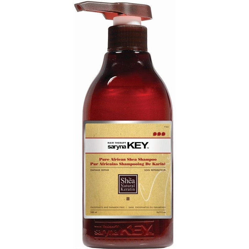 Шампунь для волос Saryna KEY Damage Repair Pure African Shea Shampoo с маслом ши, восстанавливающий, для поврежденных волос, 500 мл + подарок роскошный аромат для дома/свеча