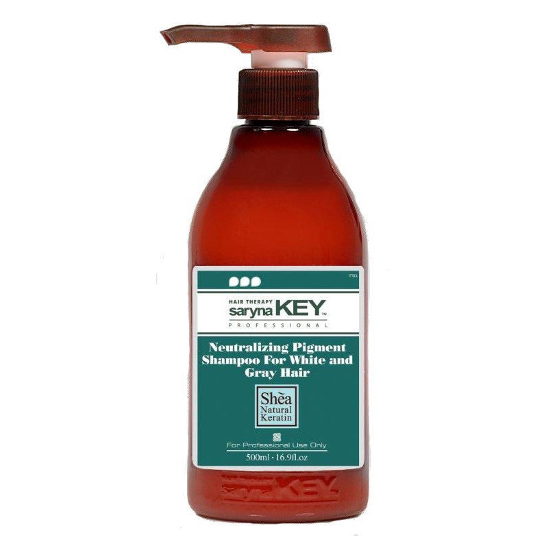Plaukų šampūnas Saryna KEY Silver Shampoo neutralizuojanti geltonumą 500 ml +dovana prabangus namų kvapas/žvakė